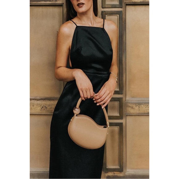 MELLIE BIANCO Tan Beige Faux Leather Marbled Pearl Crossbody Jennie Bag Handbag - Picture 3 of 15